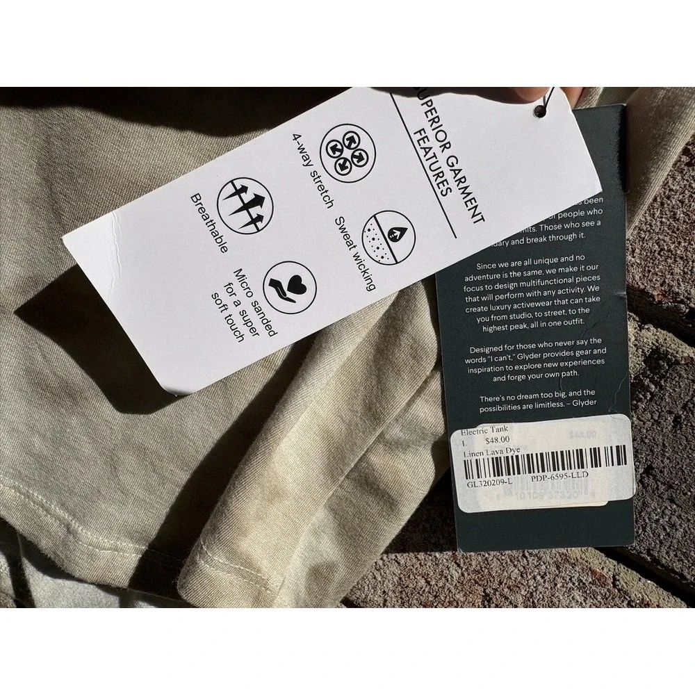 Glyder Electric‎ Tank Linen Lava Dye Open Back Knot Relaxed Fit Large - Picture 4 of 10